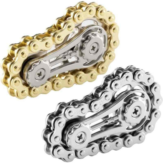 2 pieces of bicycle chain gear pressure reducing toys, children's and adult finger rotating top, cool office, travel, conference desktop toys, durable mechanical with smooth bearings EDC
